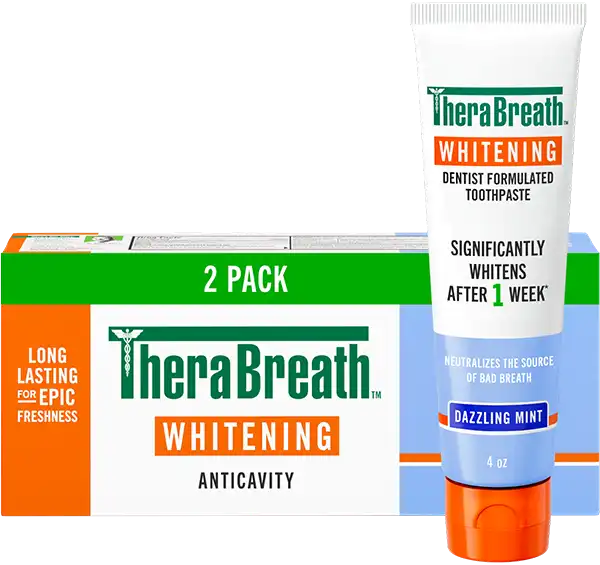 TheraBreath™ Whitening, Anticavikty Toothpaste - Dazzling Mint 4oz